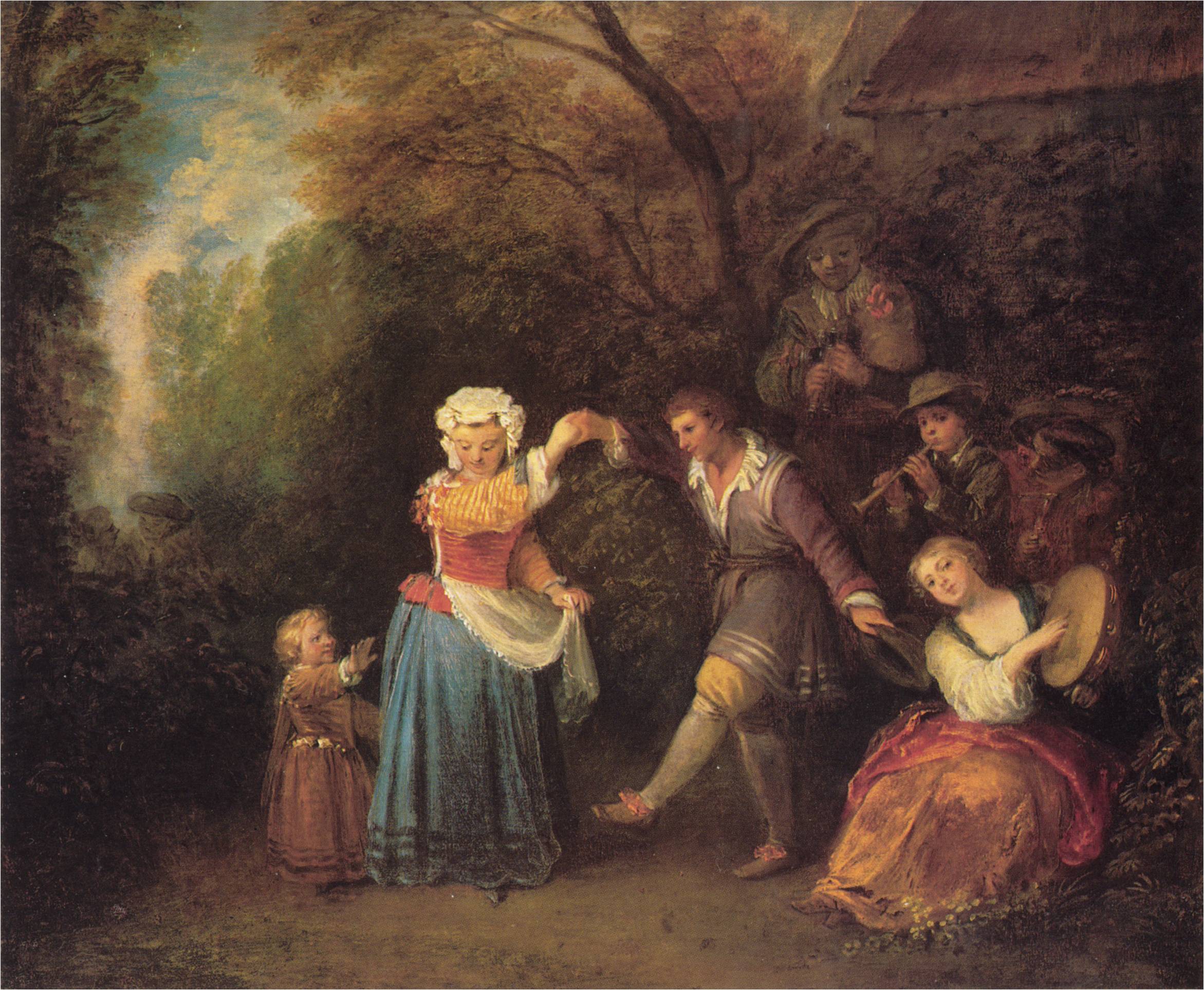 WATTEAU - La danse champ&ecirc;tre