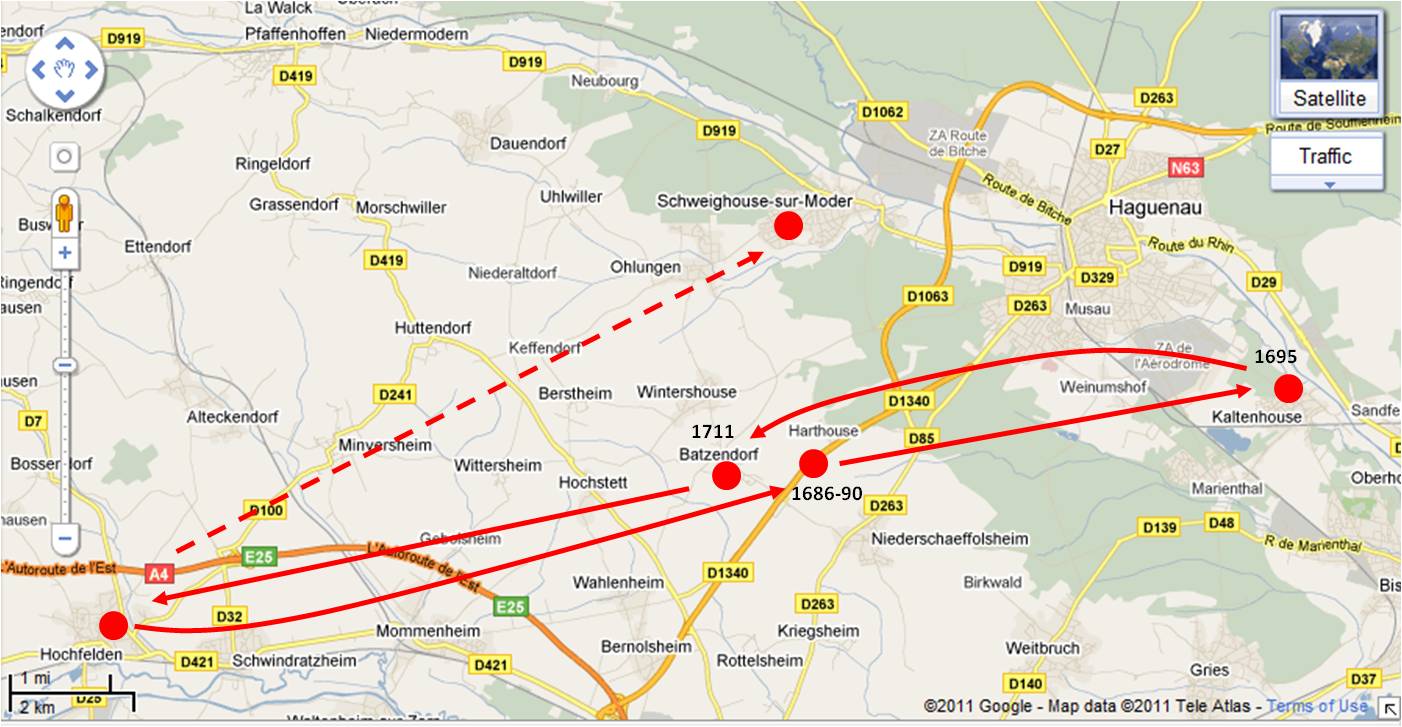carte itineraire Hans le
                  vieux