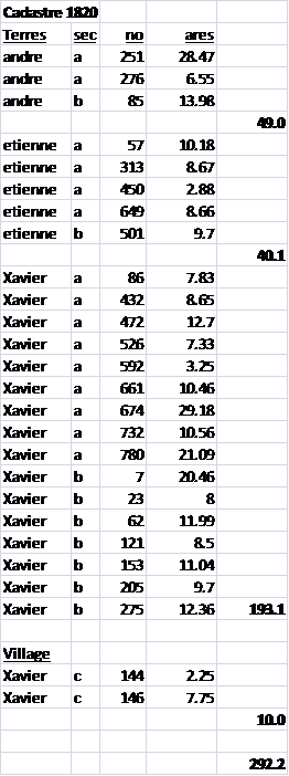 Bilwisheim - Cadastre 1820