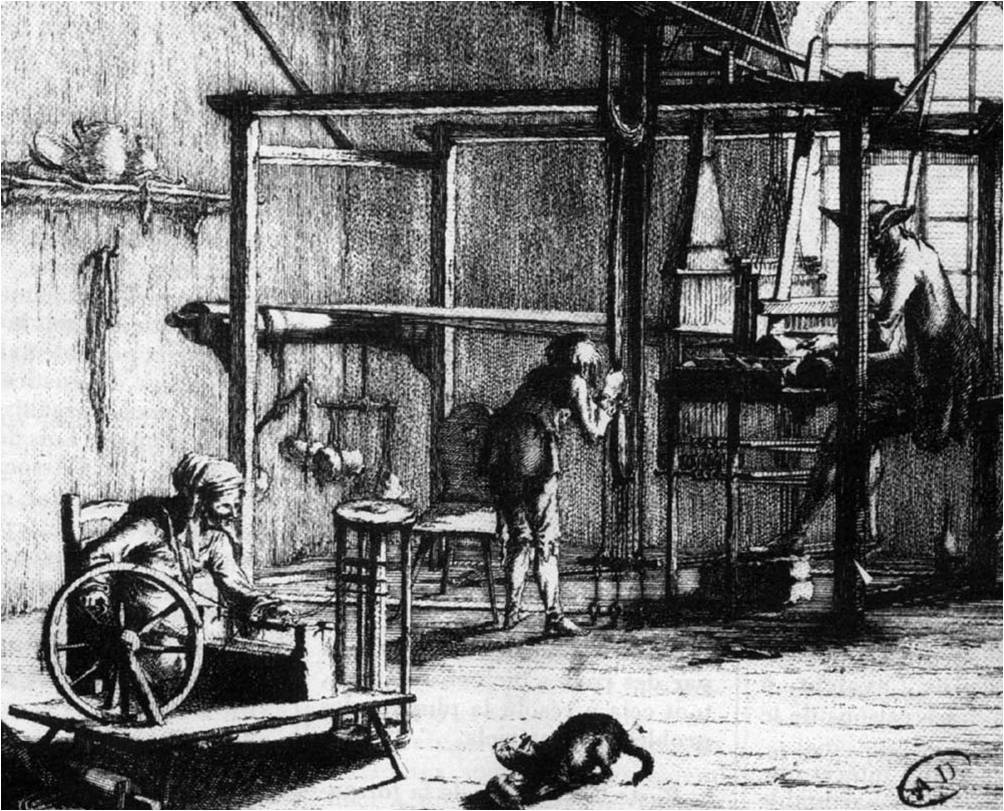 Tisserand au XVIIIe siecle